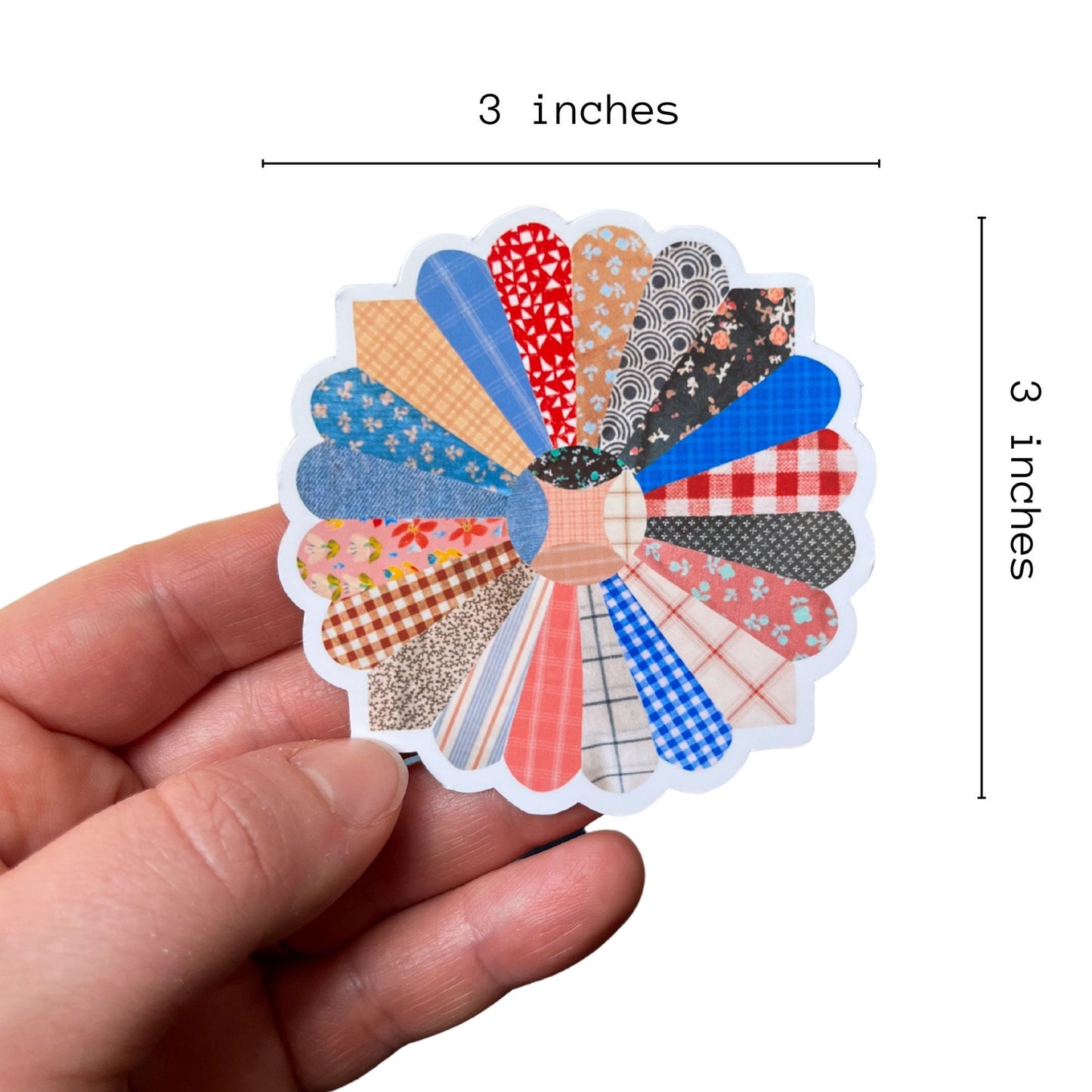 Dresden quilt flower sticker - Laurenspired