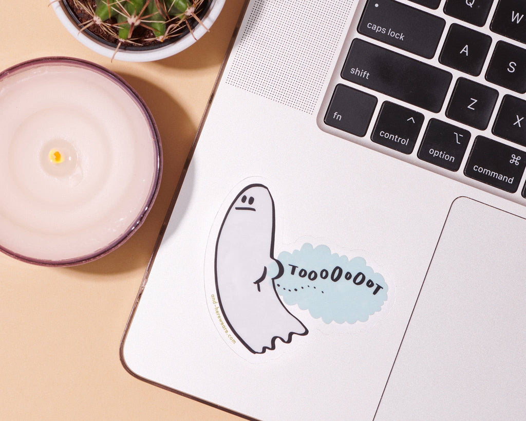 Tootin' Ghost Sticker
