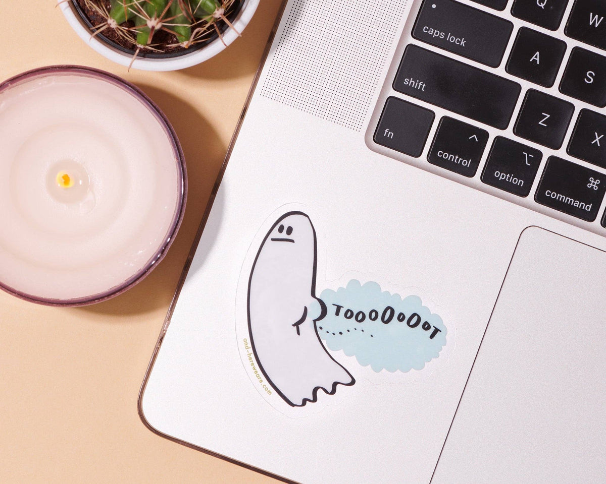 Tootin' Ghost Sticker
