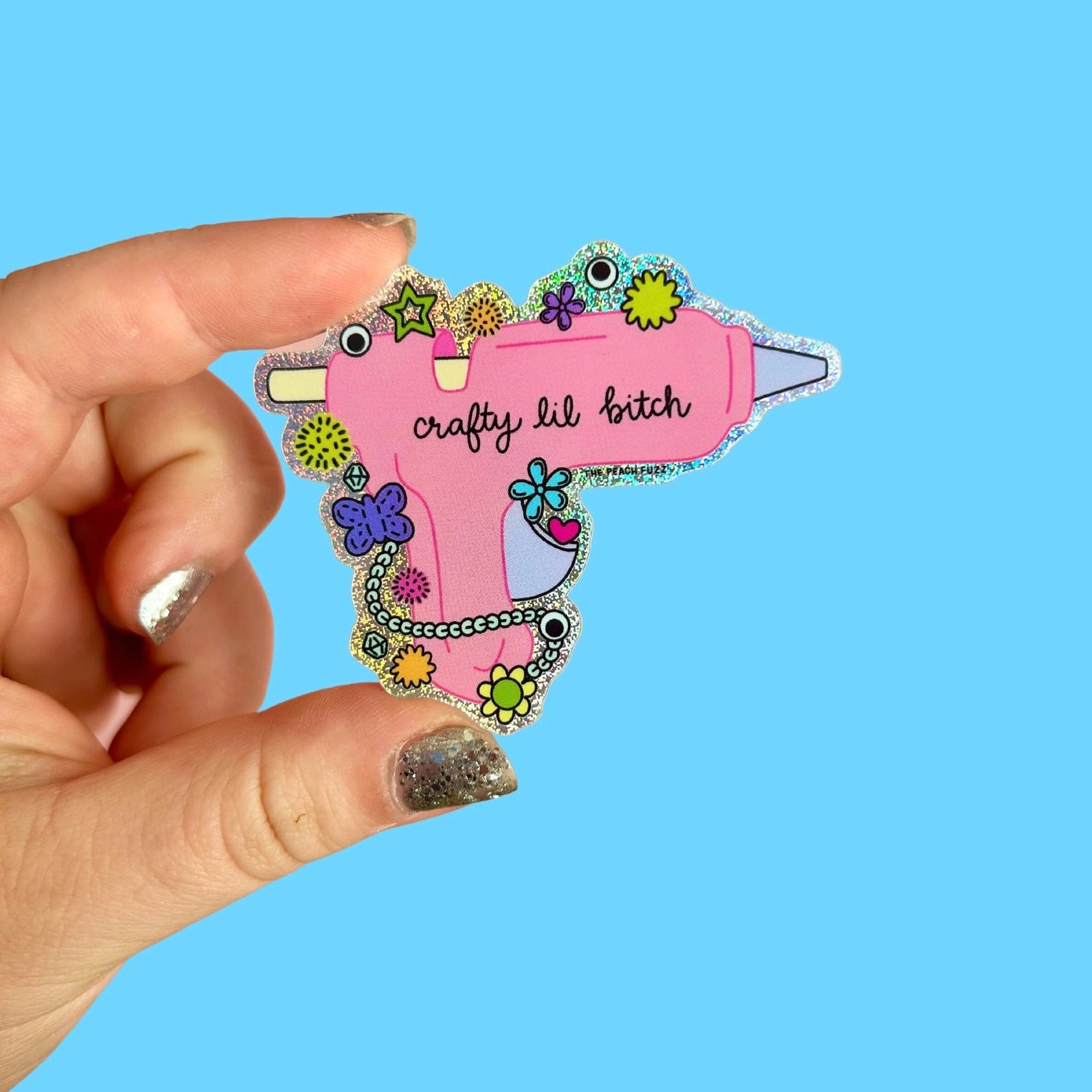 Crafty lil bitch hot glue gun sticker