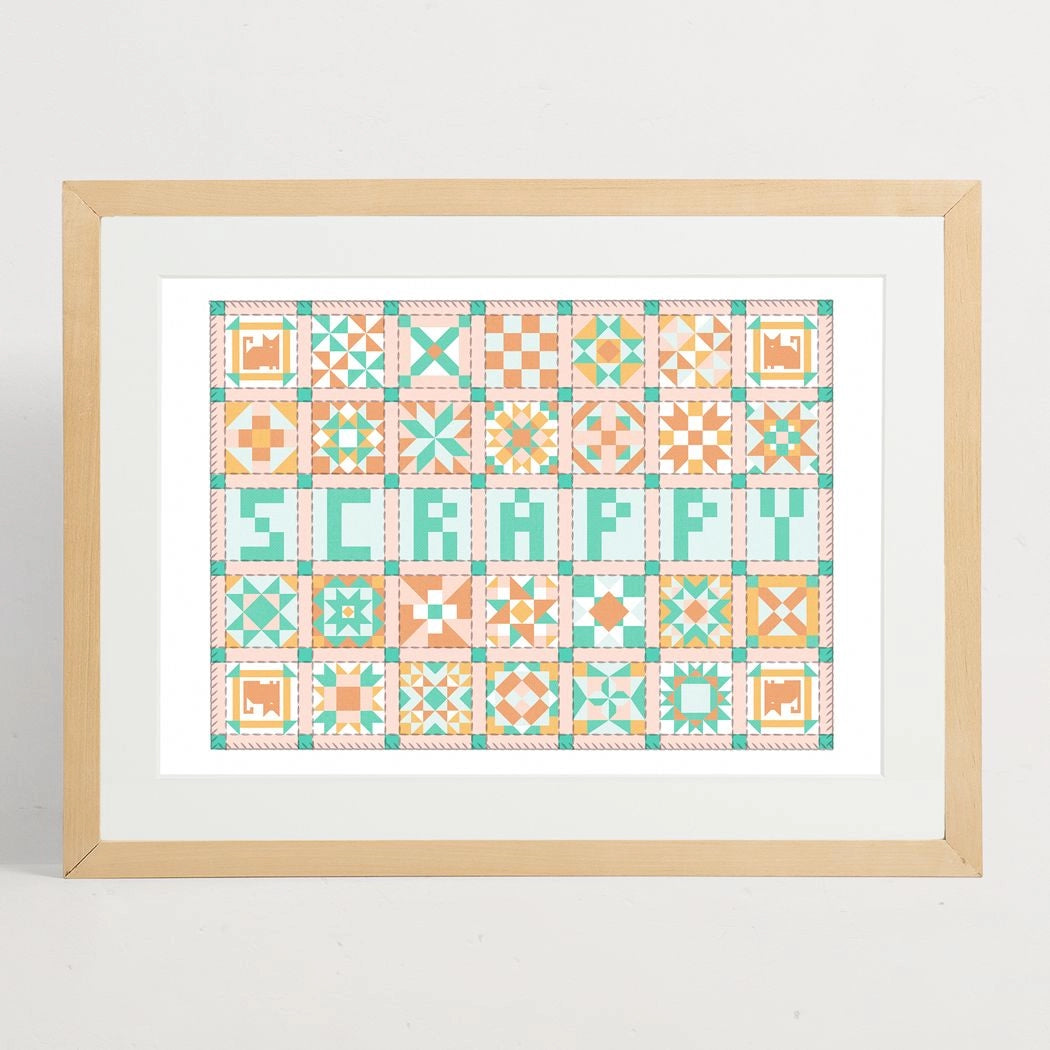 Scrappy quilt print