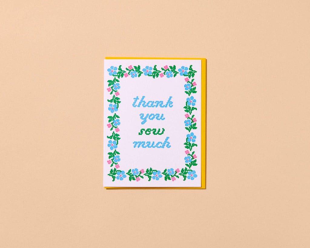Thanks Sew Much Letterpress card