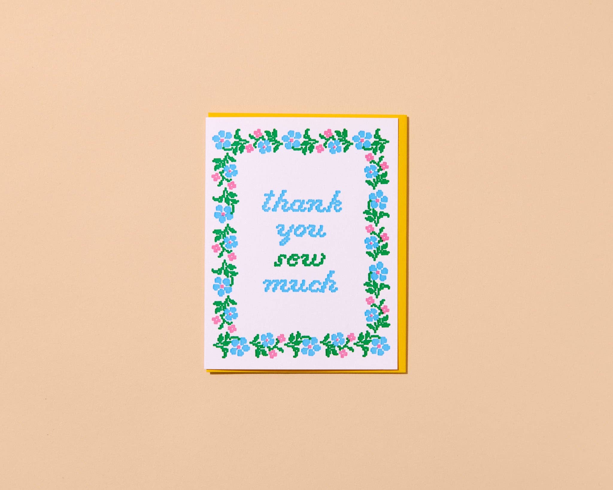 Thanks Sew Much Letterpress card