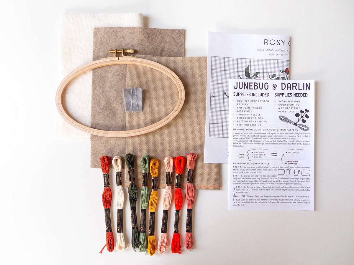 Rosy chaos cross stitch kit