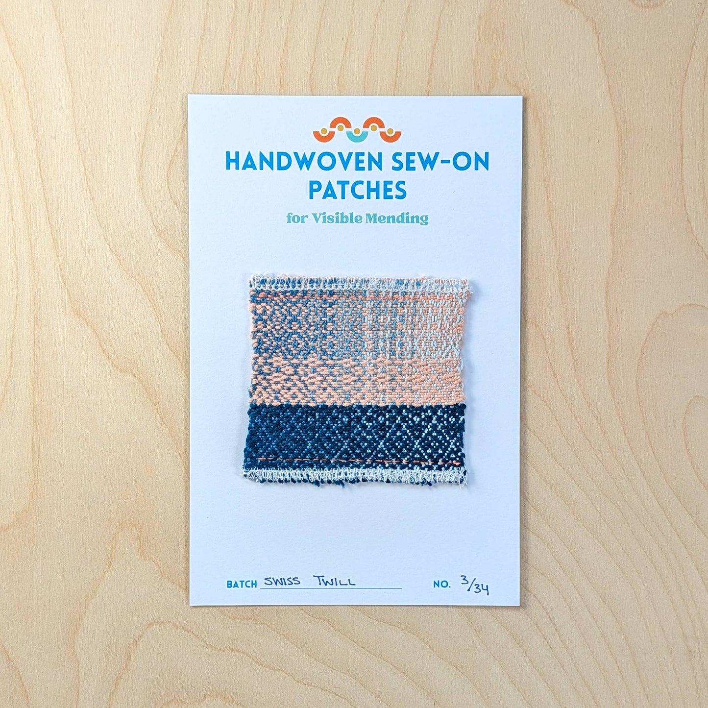 Handwoven Sew-on Patch - Swiss Twill No. 3 of 34