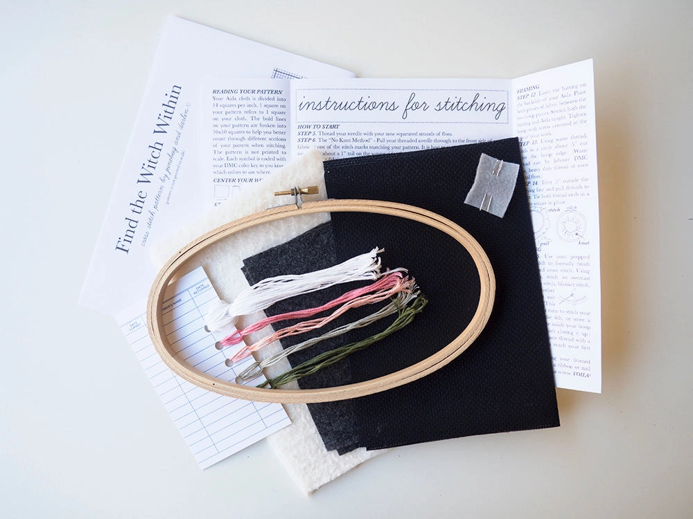 Find the witch within cross stitch kit