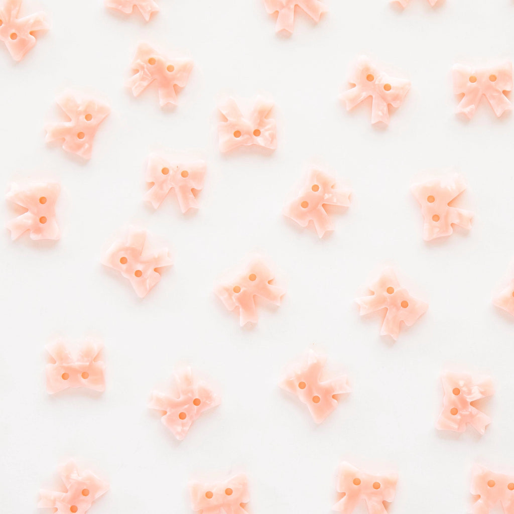 Pink bow small 5/8" buttons
