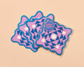 Letterpress Reusable Vellum Coasters—Kaleidoscope Lilac Blue