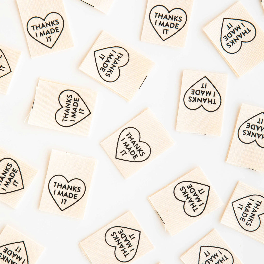 Thanks I Made It Heart Sewing Labels