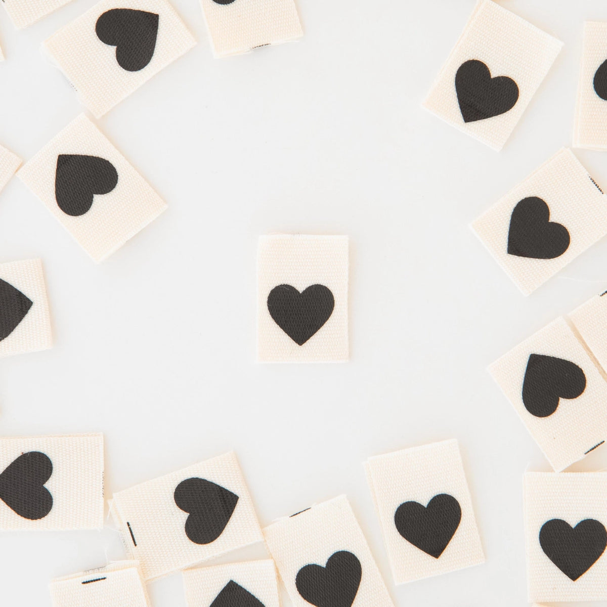 Black Heart Sewing Labels