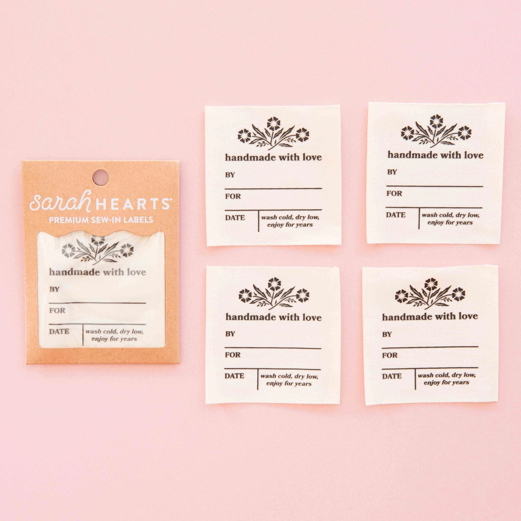 Vintage Handmade With Love Organic Cotton Write-In Labels