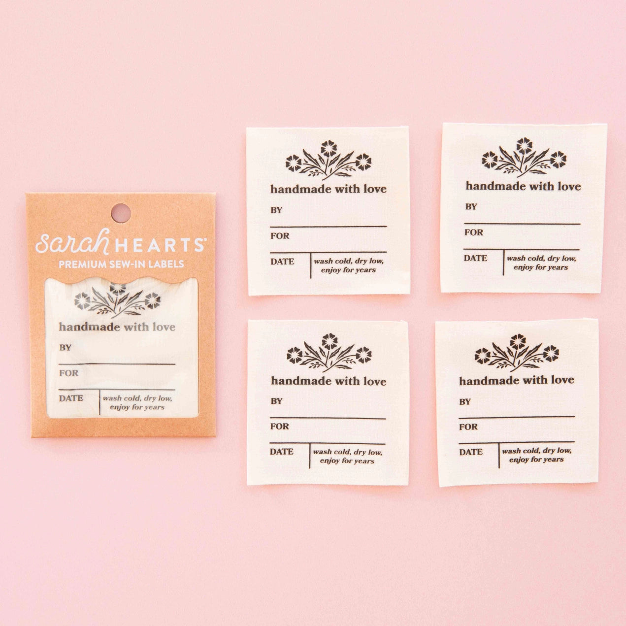 Vintage Handmade With Love Organic Cotton Write-In Labels