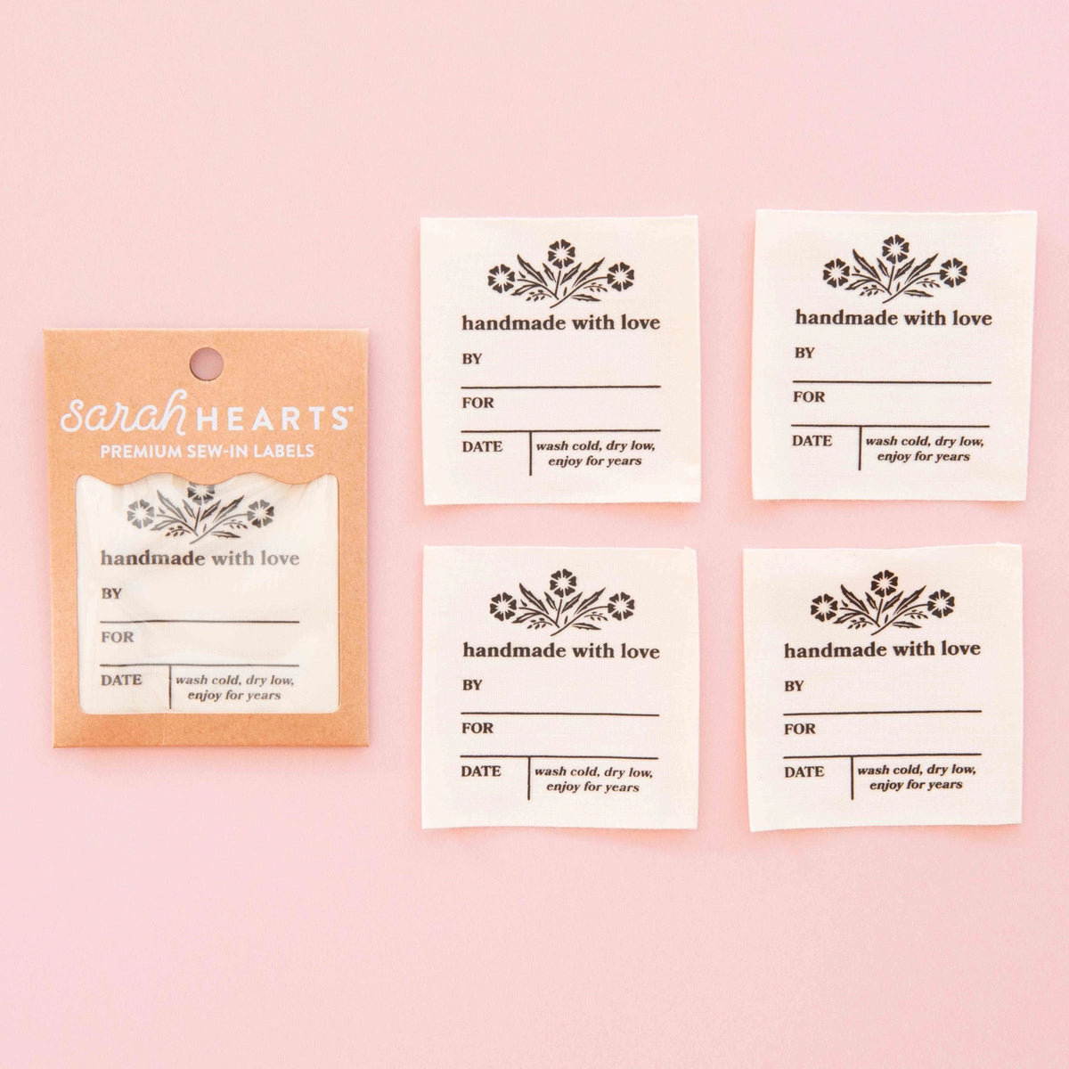 Vintage Handmade With Love Organic Cotton Write-In Labels