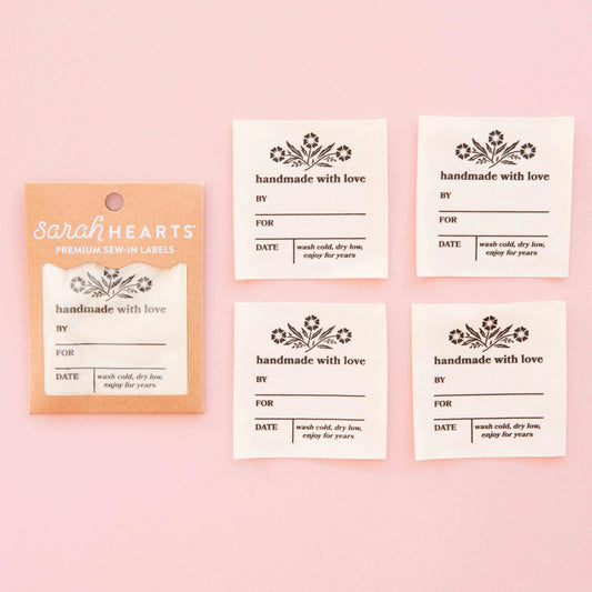 Vintage Handmade With Love Organic Cotton Write-In Labels