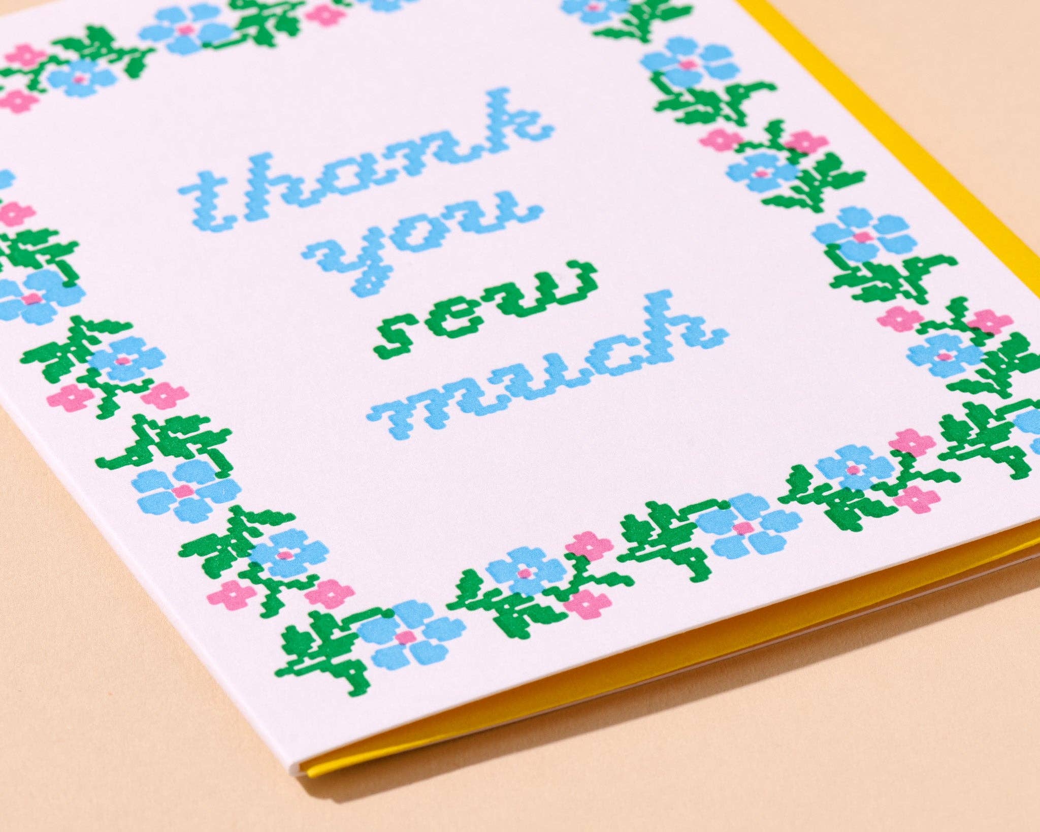Thanks Sew Much Letterpress card
