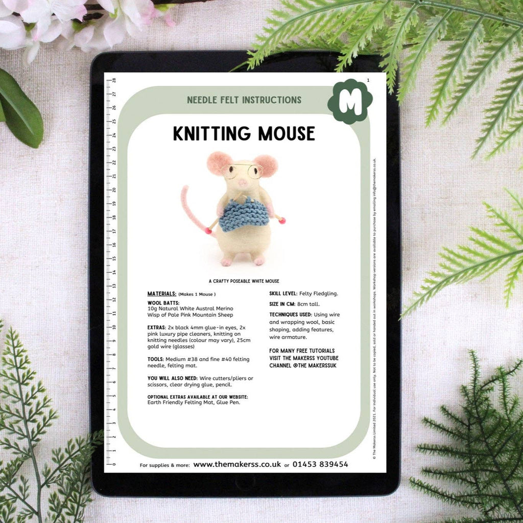 Knitting Mouse Small Needle Felt Kit