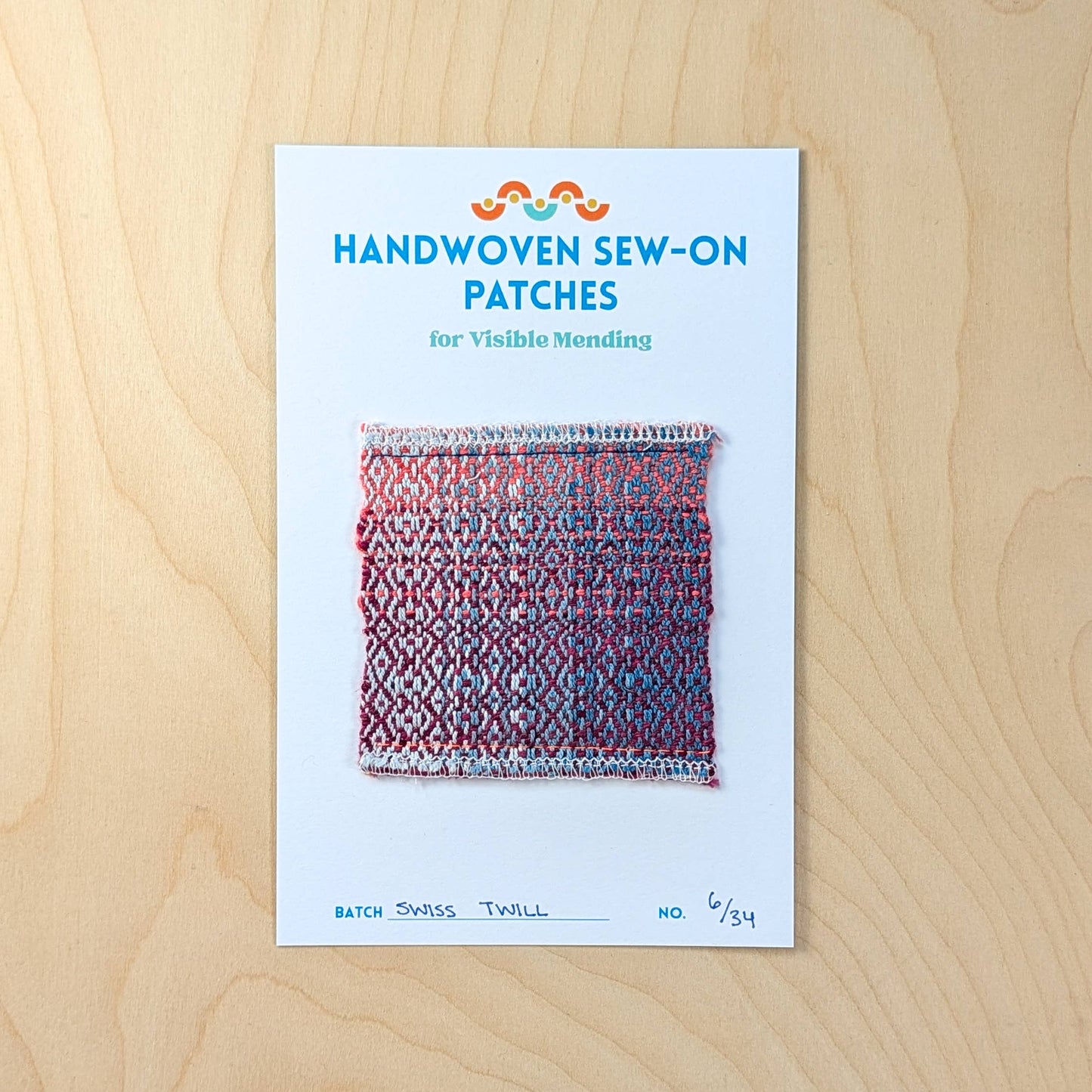 Handwoven Sew-on Patch - Swiss Twill No. 6 of 34