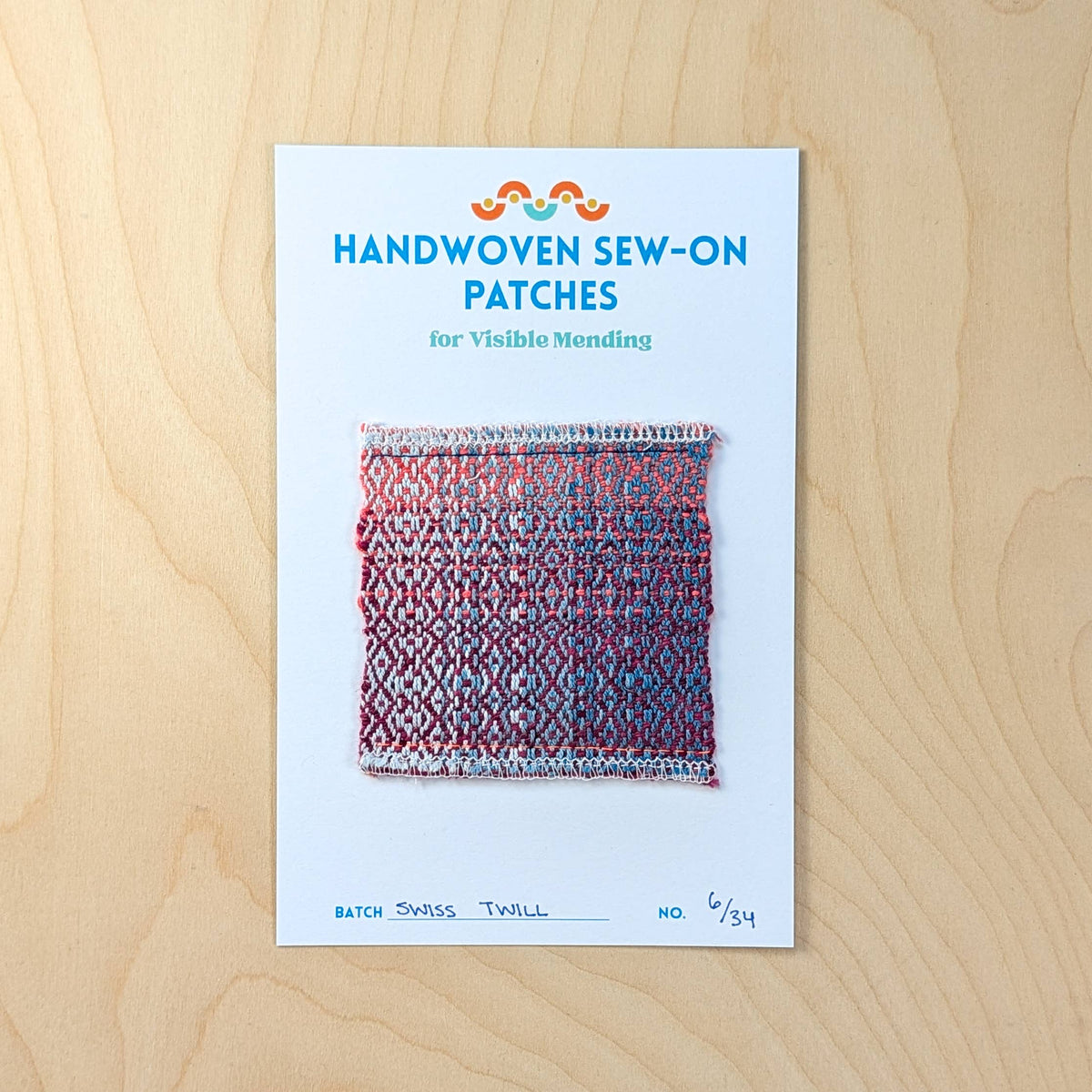 Handwoven Sew-on Patch - Swiss Twill No. 6 of 34