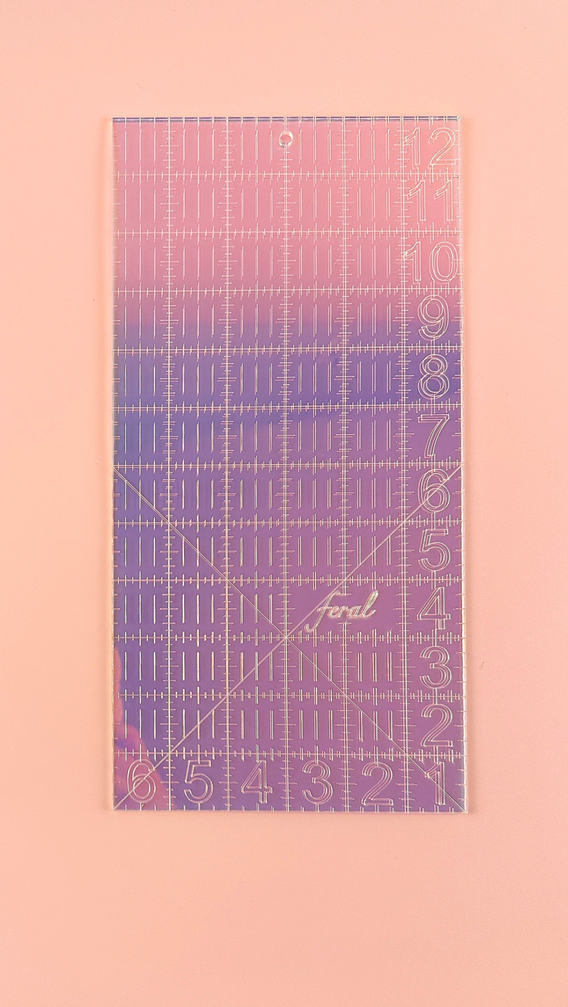 Righello Per Trapuntatura 6 X 12 Pollici - Trasparente, Con Scala In Pollici E Angoli - Foto 4