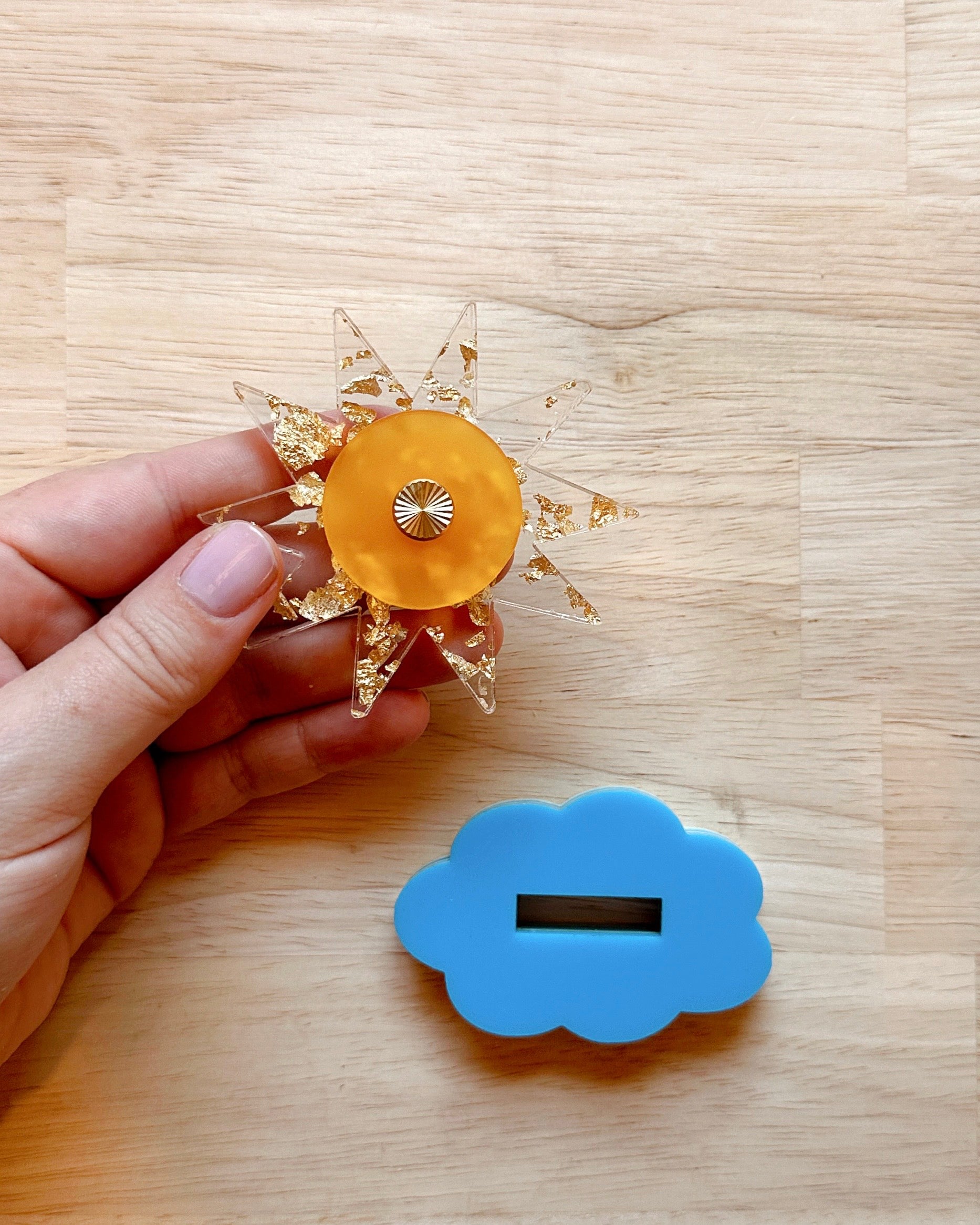Sun and clouds thread cutter