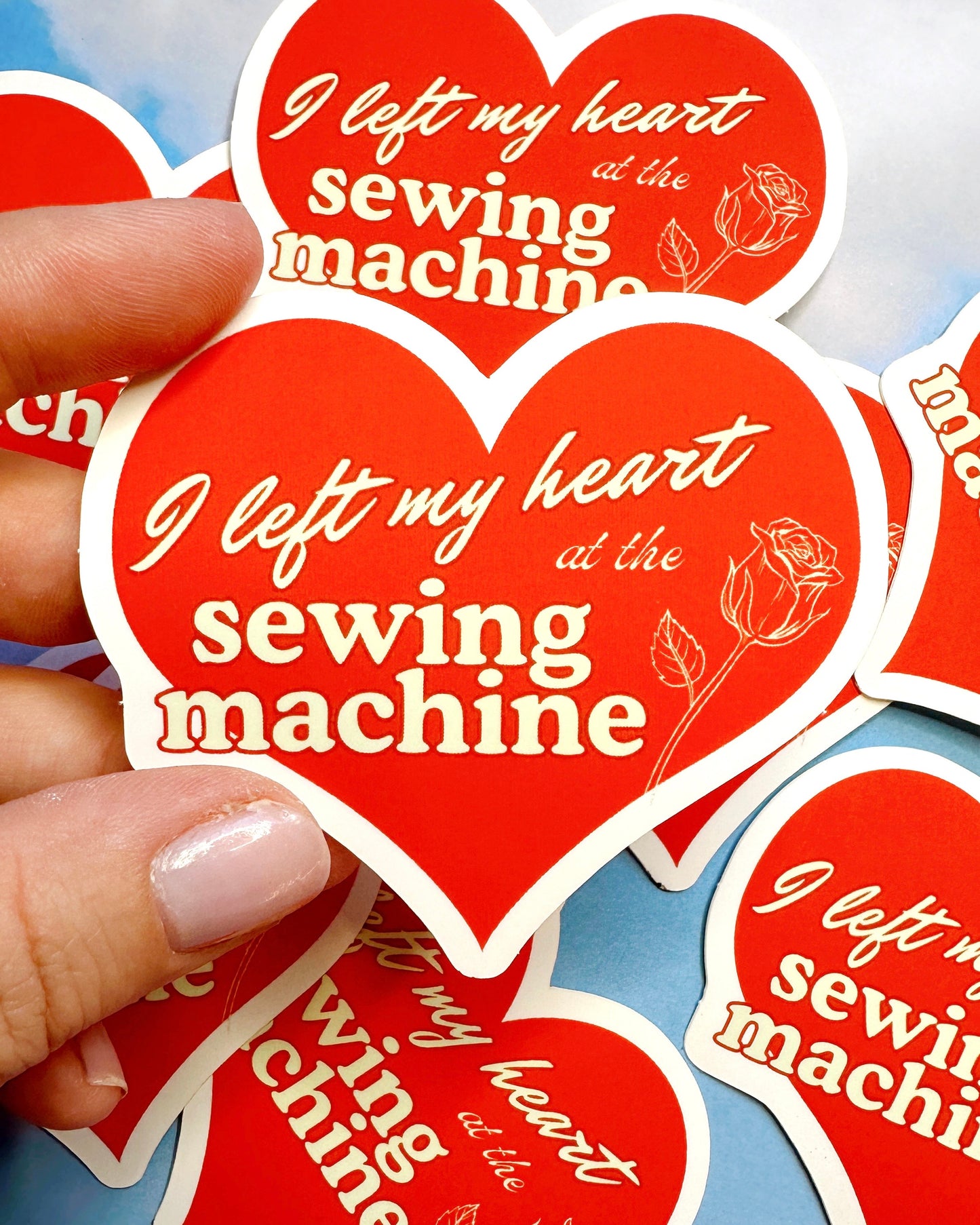 Left my heart at the sewing machine sticker