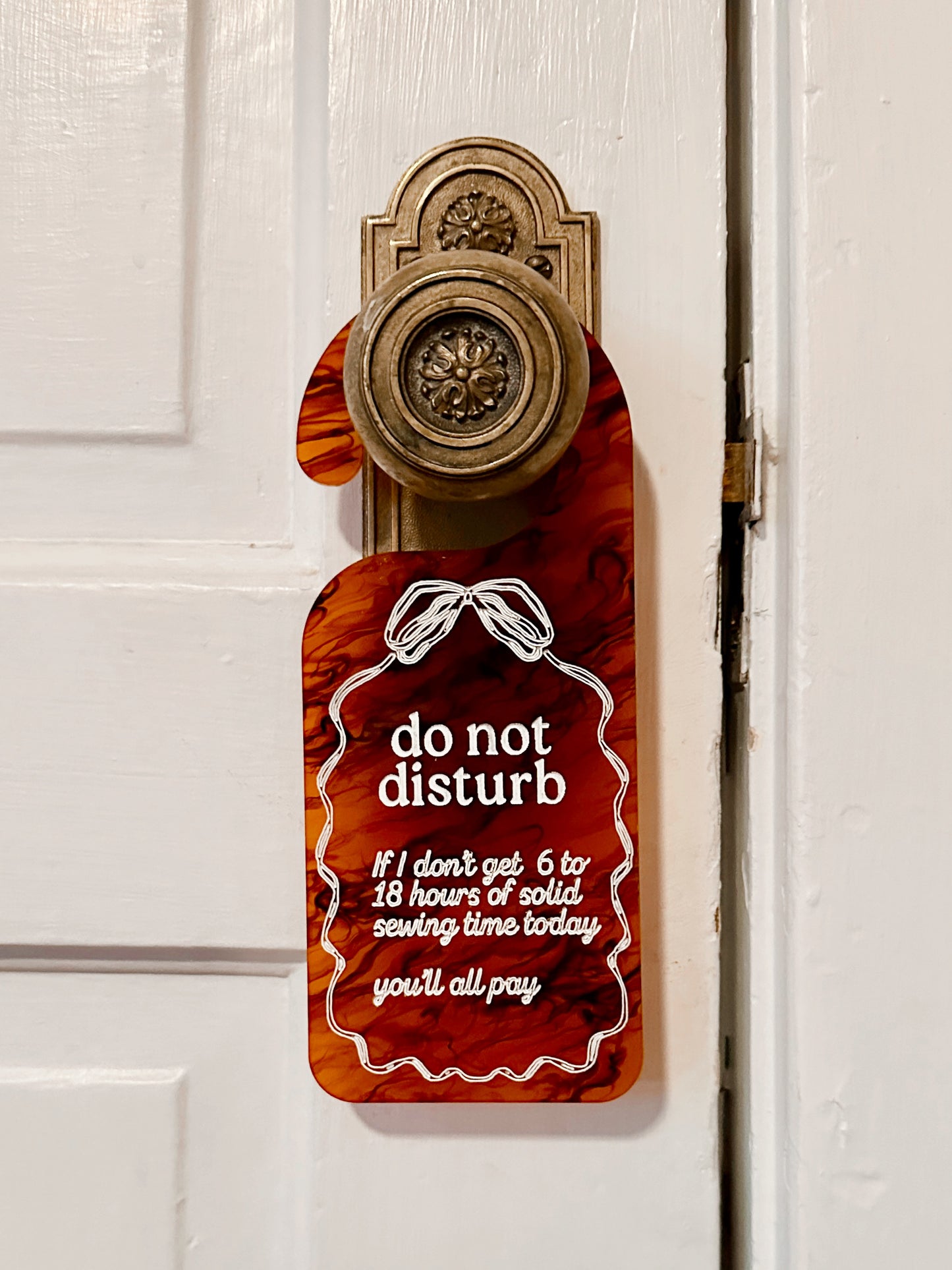 Do not disturb ribbon door hanger