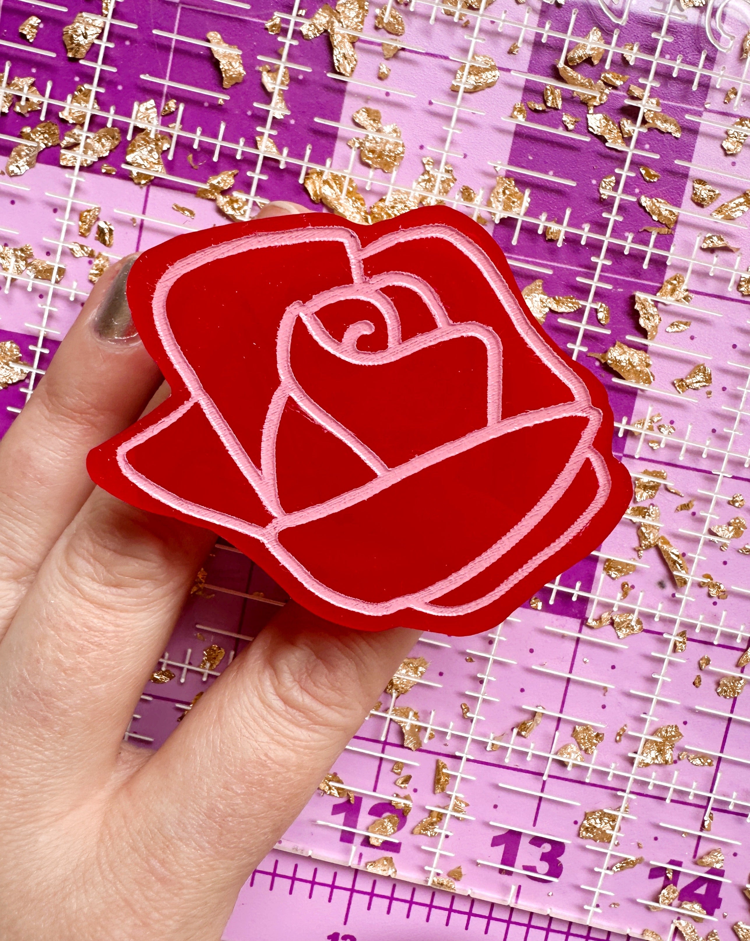Rose Flower Ruler rose pop-up ruler handle – Feral Notions