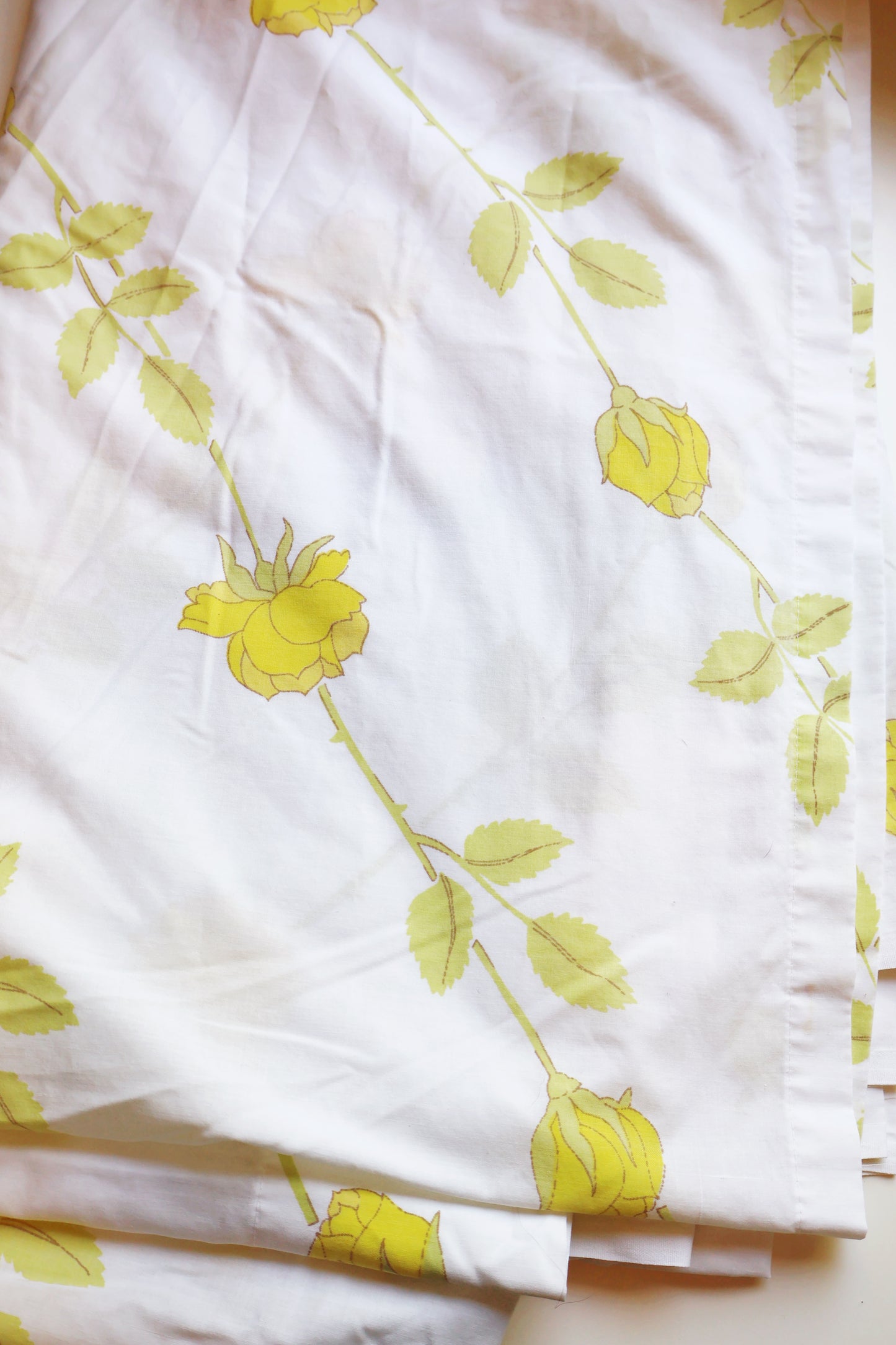 Yellow stem roses vintage sheet