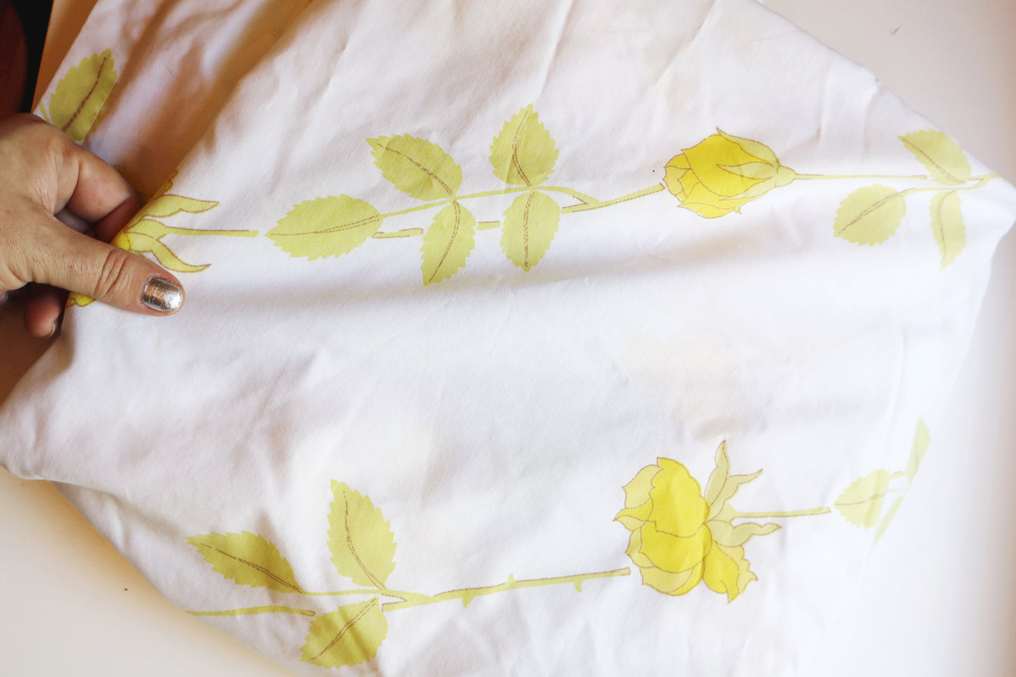Yellow stem roses vintage sheet