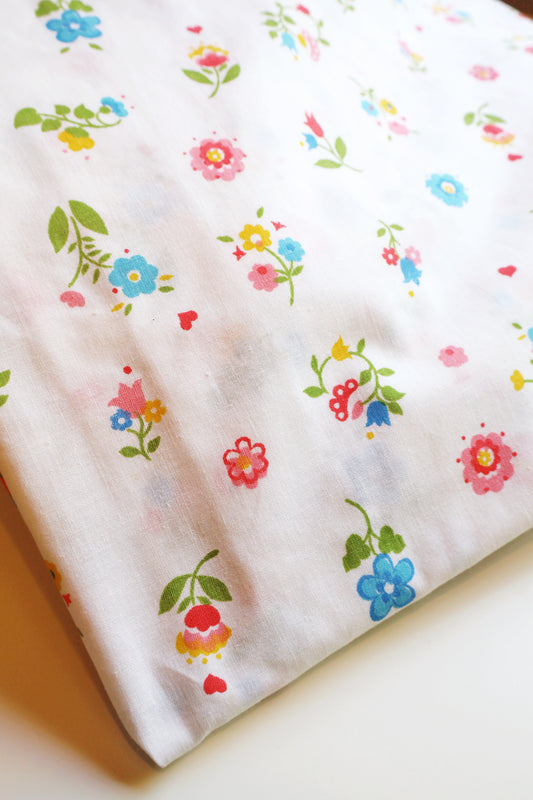 Dainty Swedish flowers vintage sheet