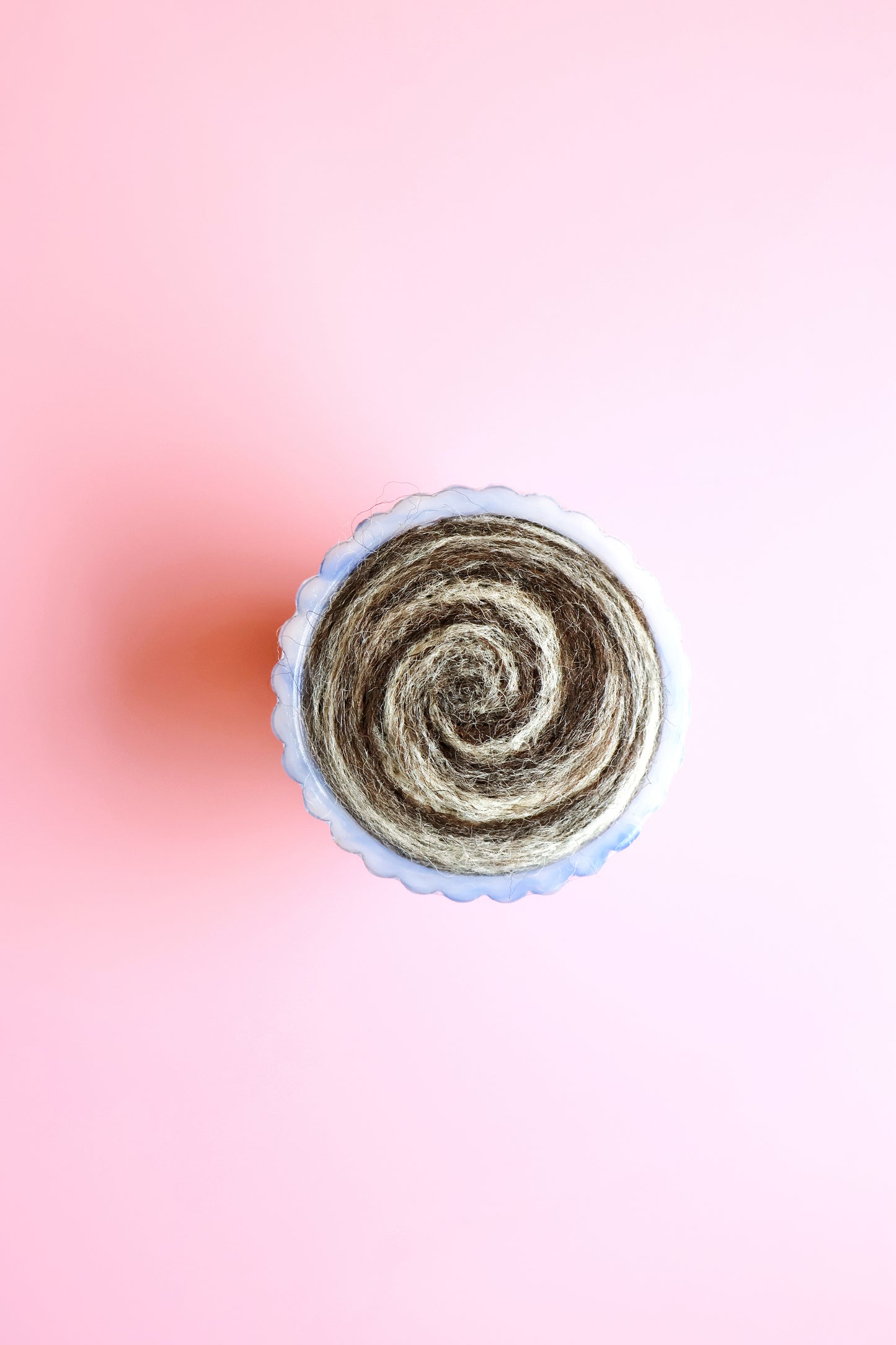 Marbled glass and wool pin cushion