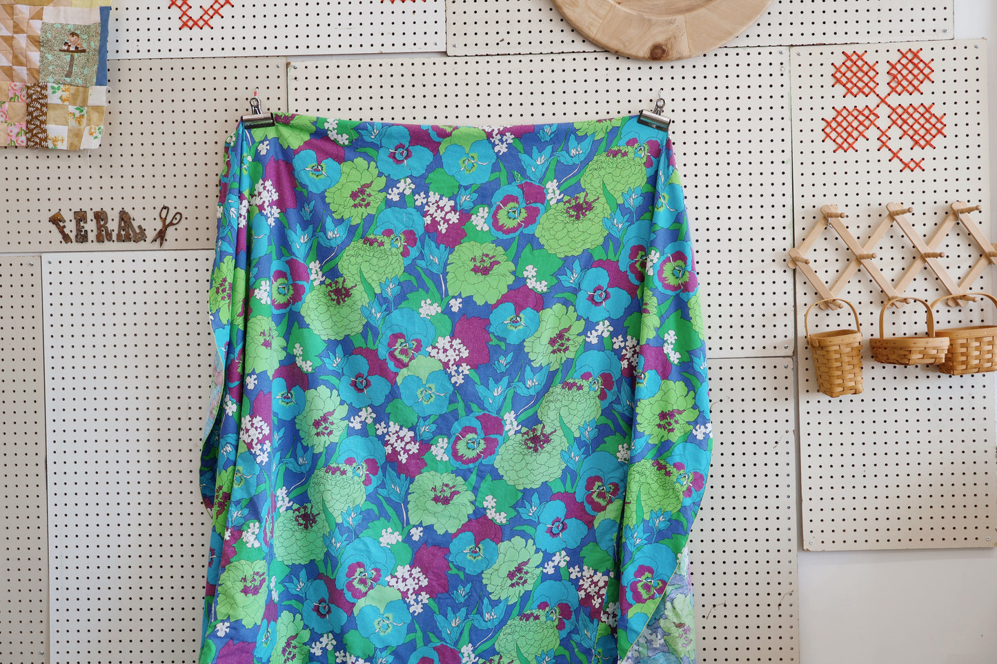 Pansies and zinnias tablecloth