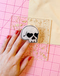 heart eyes skull pop-up ruler handle