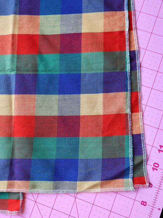 Rainbow plaid fabric