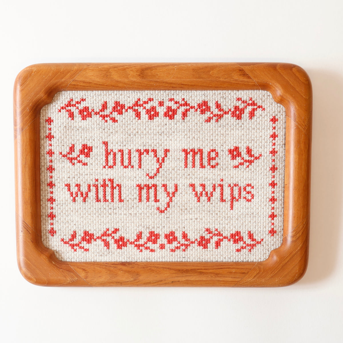 Bury Me With My WIPs cross stitch kit