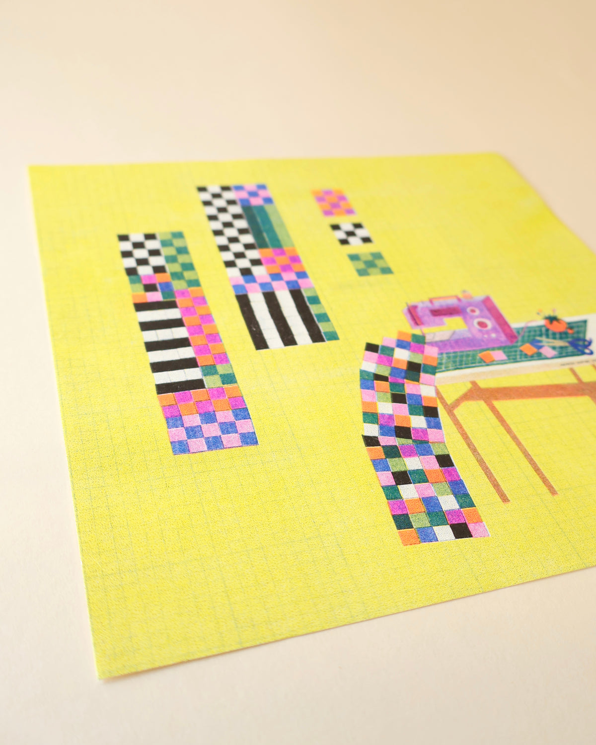 Paper Cut Sewing Table 8 x 8 print from Marcos Román