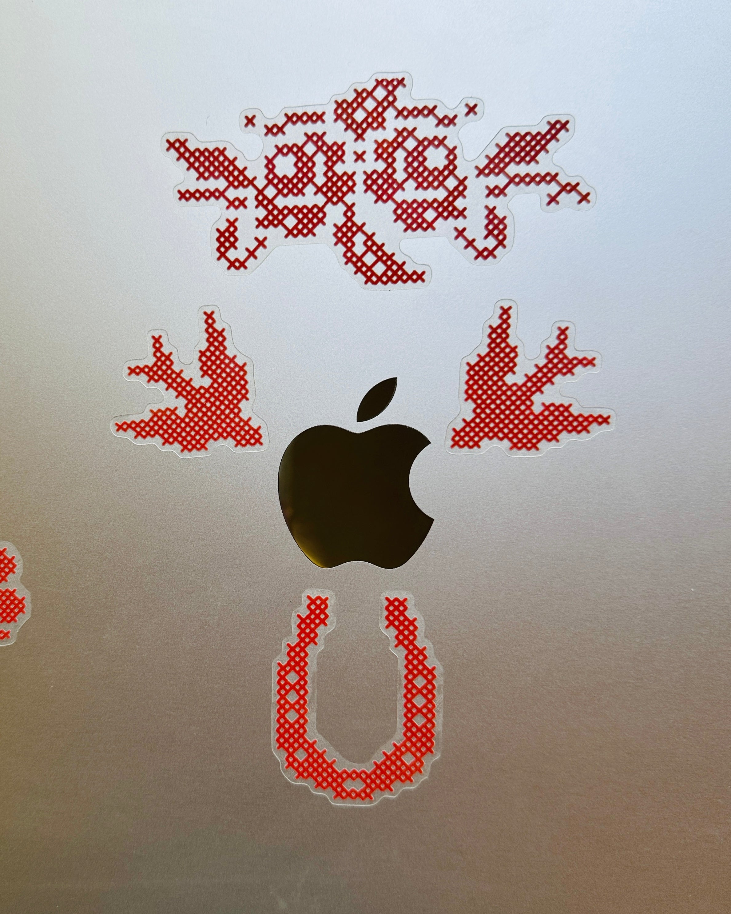 Cross stitch sticker sheet - clear vinyl!