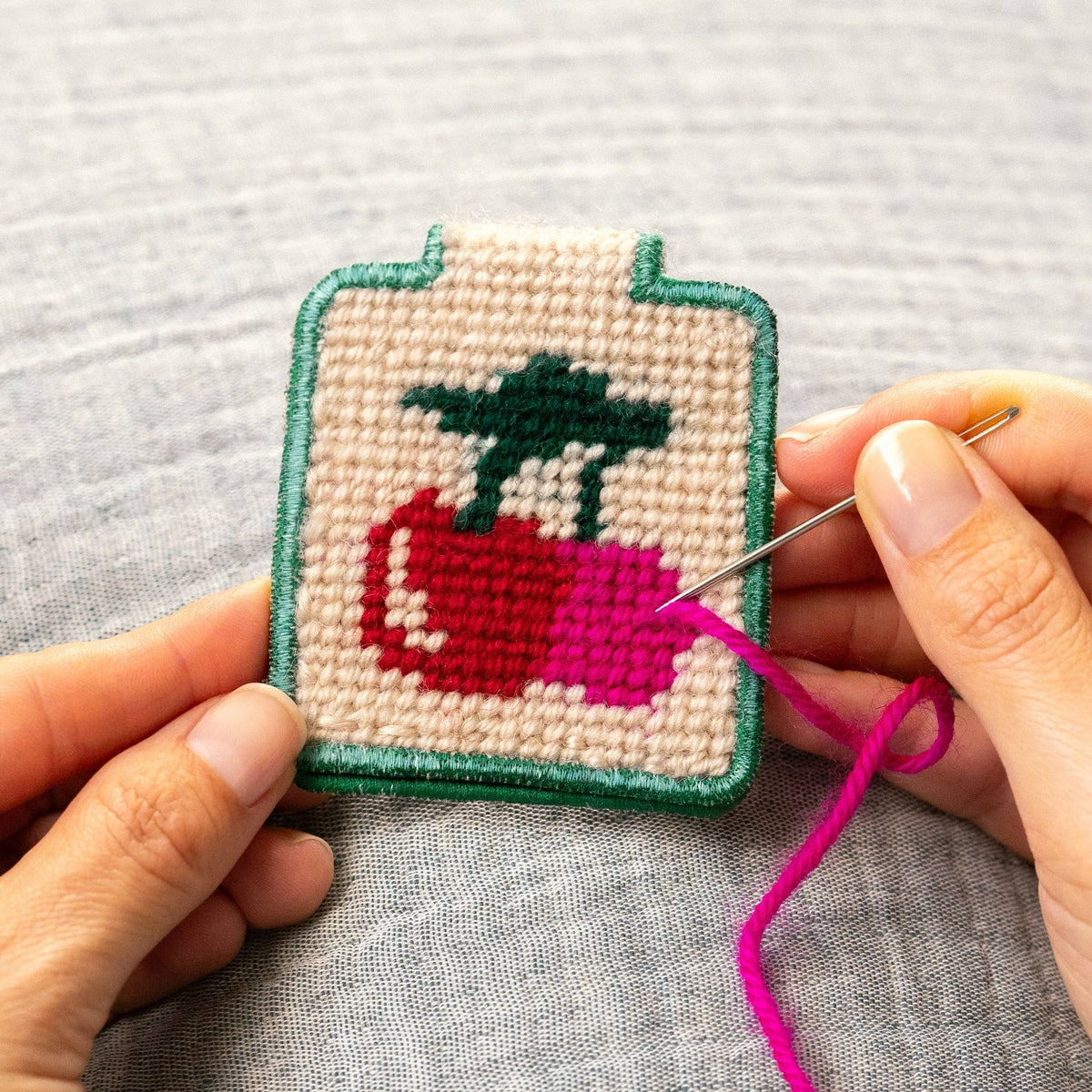 Needlepoint Keychain Kit - Cherries