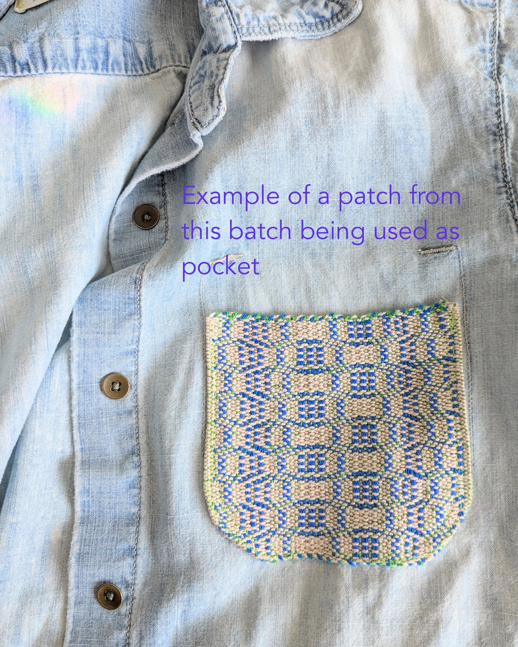 Handwoven sew-on patch