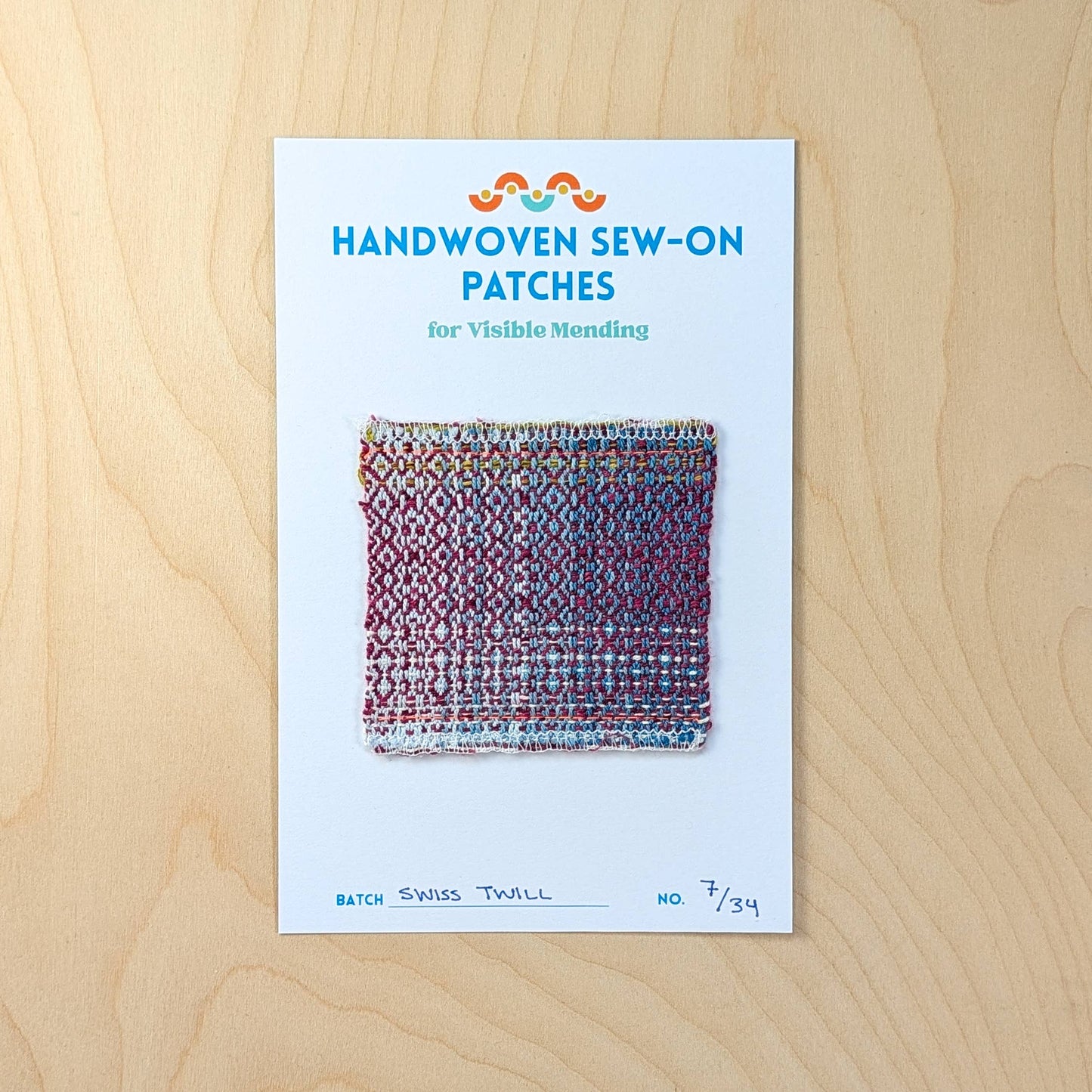 Handwoven Sew-on Patch - Swiss Twill No. 7 of 34