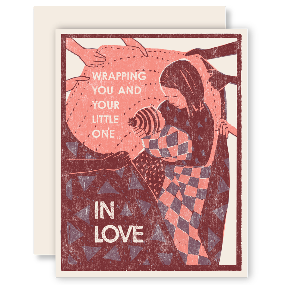 Wrapping You and Your Little One in Love Letterpress Card
