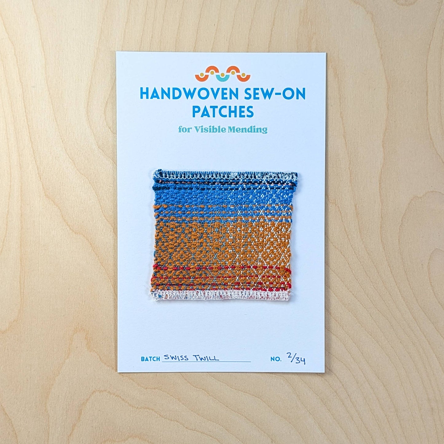Handwoven Sew-on Patch - Swiss Twill No. 2 of 34