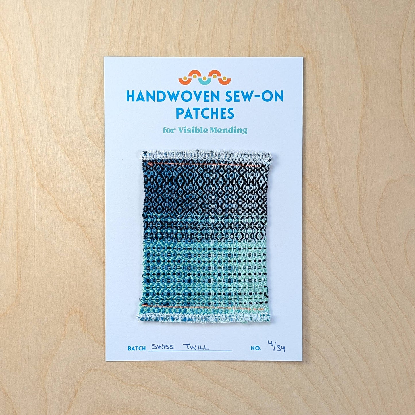 Handwoven Sew-on Patch - Swiss Twill No. 4 of 34