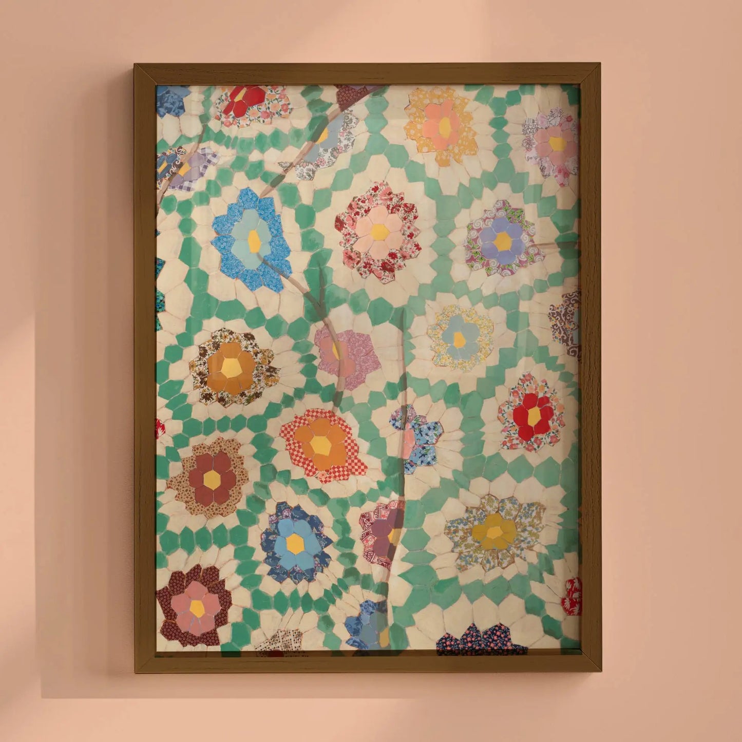 Green hexagon quilt 8 x 10 Quilt Print - Laurenspired