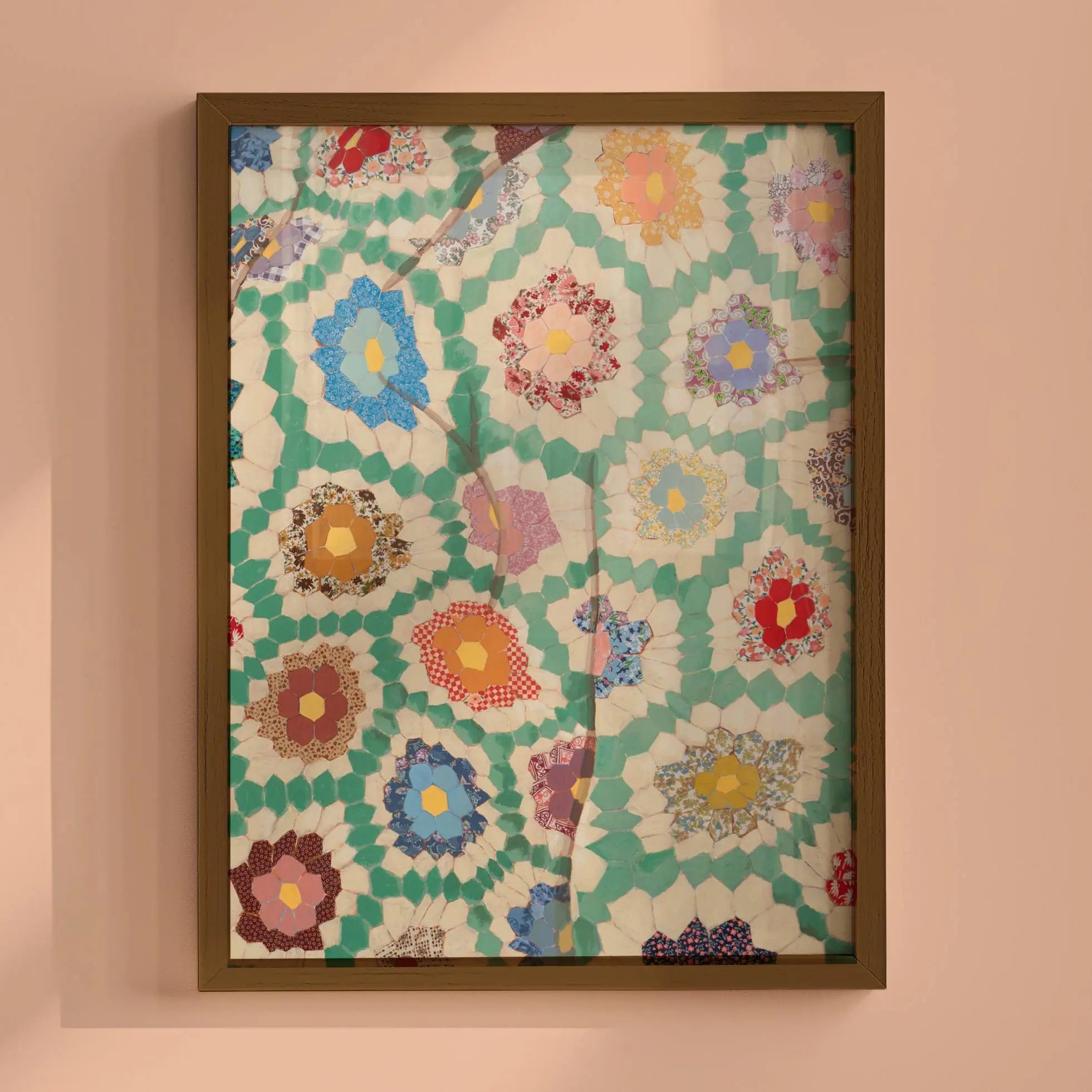 Green hexagon quilt 8 x 10 Quilt Print - Laurenspired