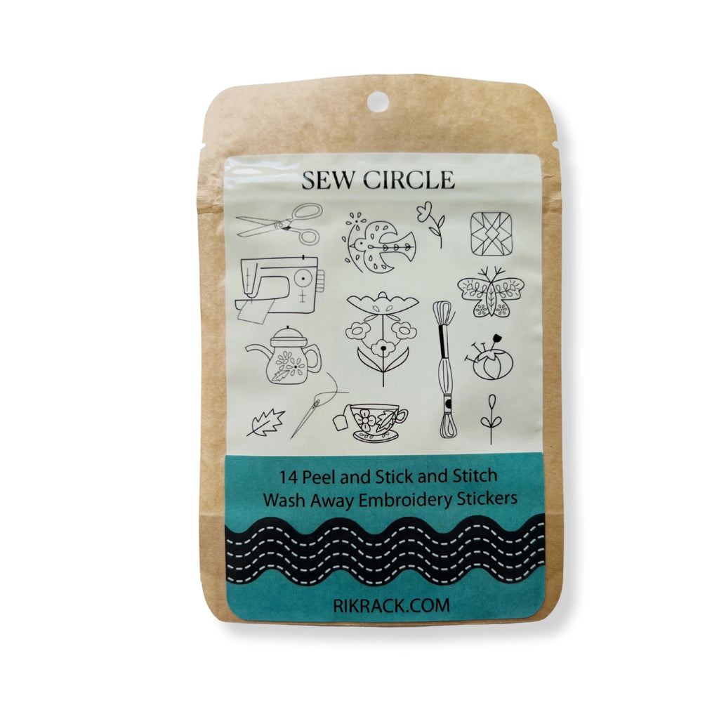 Sewing circle stick and stitch embroidery patches