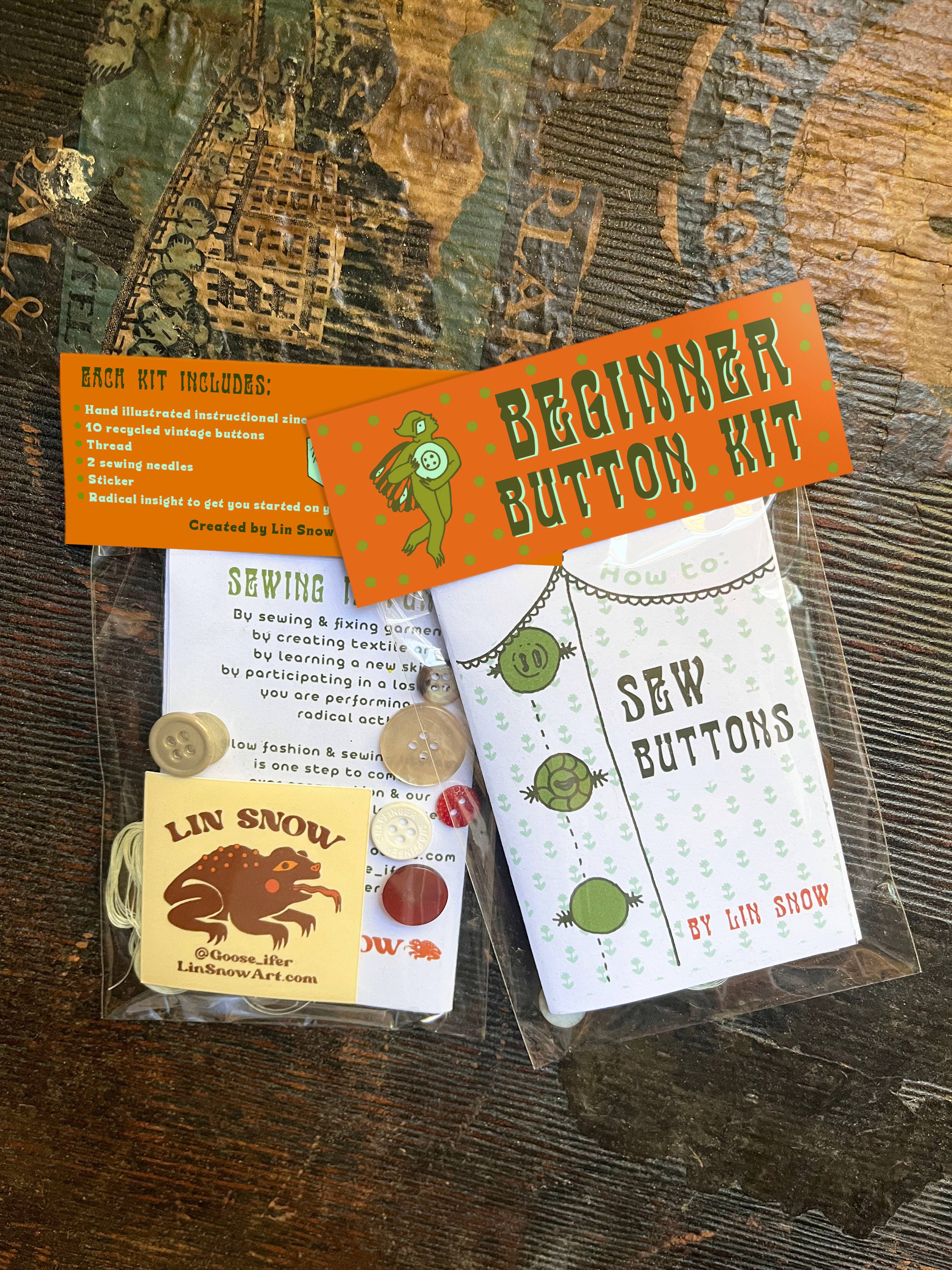 Button Sewing Zine Kit