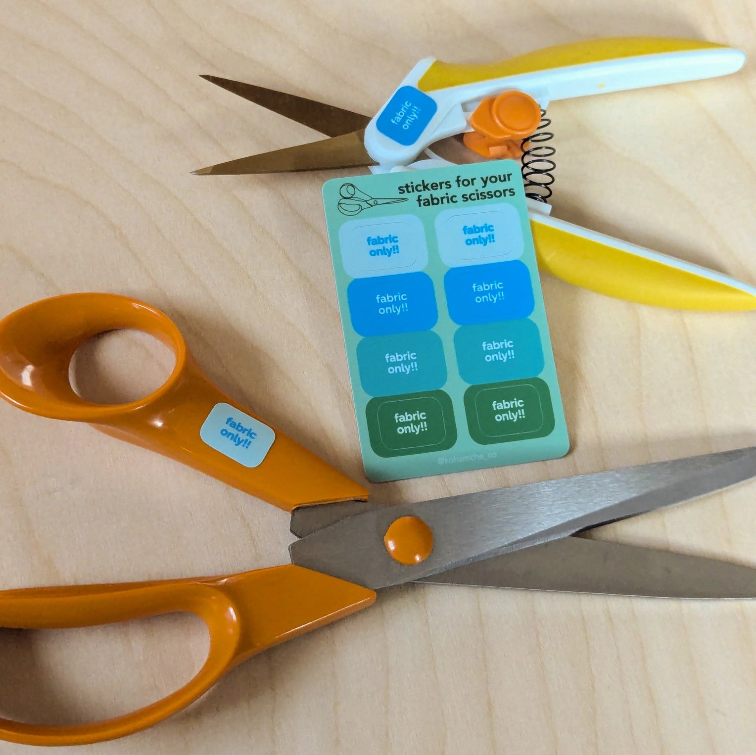 Stickers to protect your fabric scissors