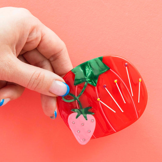 Tomato Pincushion French Barrette Hair Clip