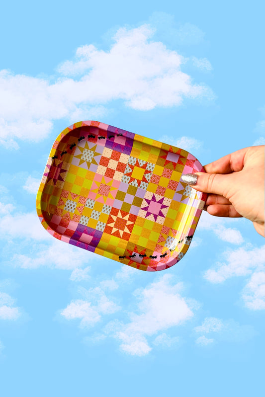 Patchwork quilt tray